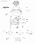 Blower Housing Rewind Starter Flywheel Diagram and Parts List for 305777-0113-E1  Briggs and Stratton Engine